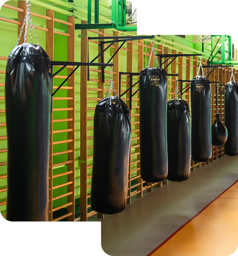 Worki treningowe w hali sportowej Chrobry